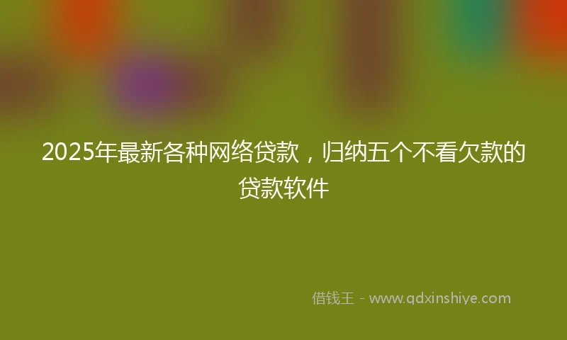 2025年最新各种网络贷款，归纳五个不看欠款的贷款软件