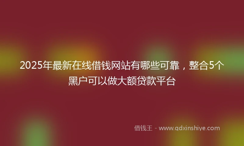 2025年最新在线借钱网站有哪些可靠，整合5个黑户可以做大额贷款平台
