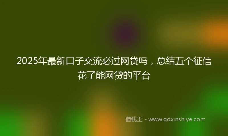 2025年最新口子交流必过网贷吗，总结五个征信花了能网贷的平台