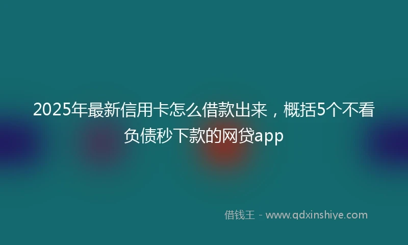2025年最新信用卡怎么借款出来，概括5个不看负债秒下款的网贷app
