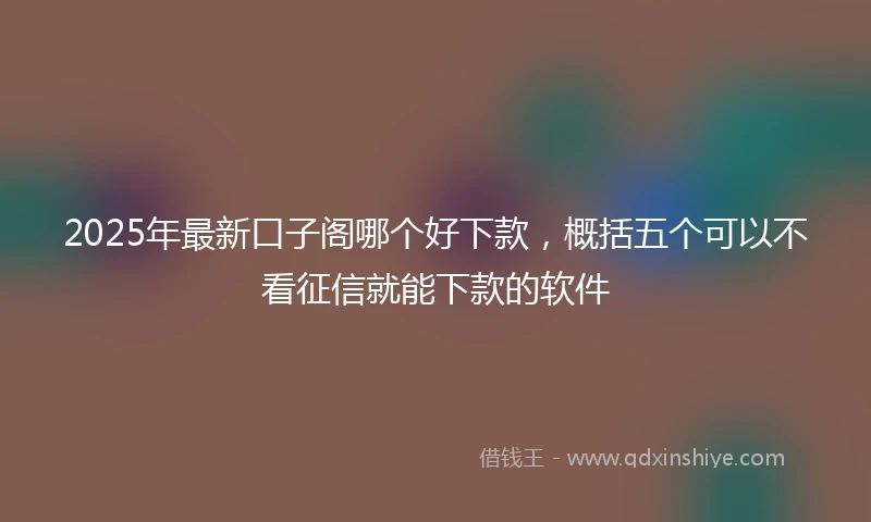 2025年最新口子阁哪个好下款，概括五个可以不看征信就能下款的软件