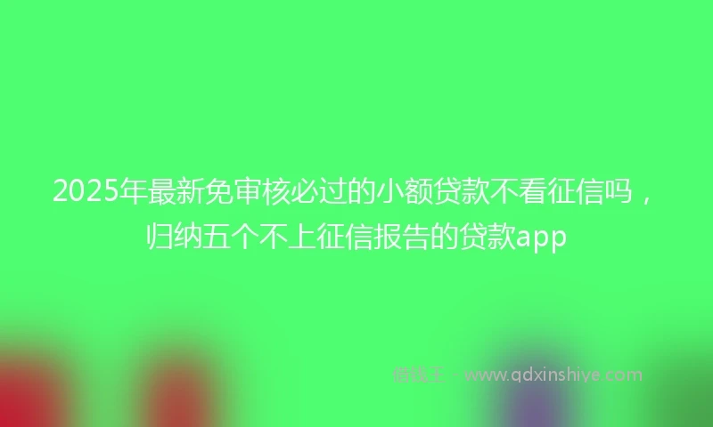 2025年最新免审核必过的小额贷款不看征信吗，归纳五个不上征信报告的贷款app
