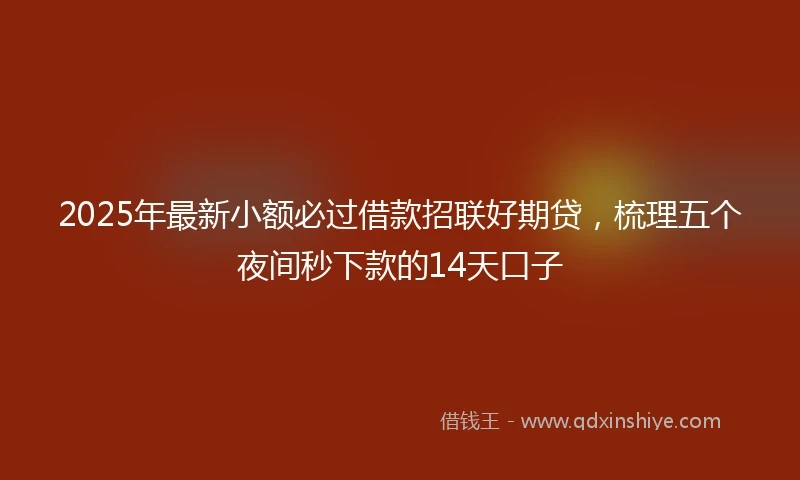 2025年最新小额必过借款招联好期贷，梳理五个夜间秒下款的14天口子