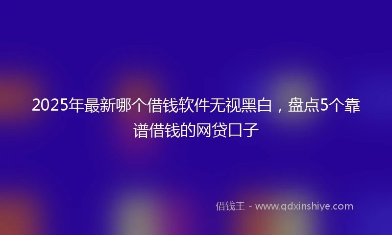 2025年最新哪个借钱软件无视黑白，盘点5个靠谱借钱的网贷口子