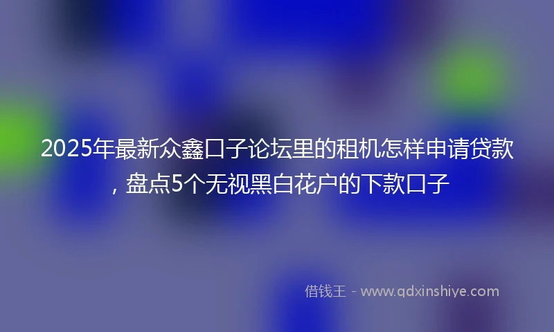 2025年最新众鑫口子论坛里的租机怎样申请贷款，盘点5个无视黑白花户的下款口子