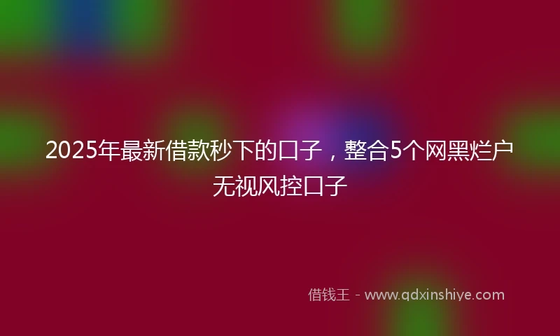 2025年最新借款秒下的口子，整合5个网黑烂户无视风控口子