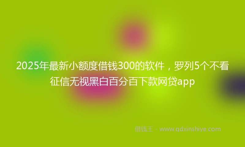 2025年最新小额度借钱300的软件，罗列5个不看征信无视黑白百分百下款网贷app