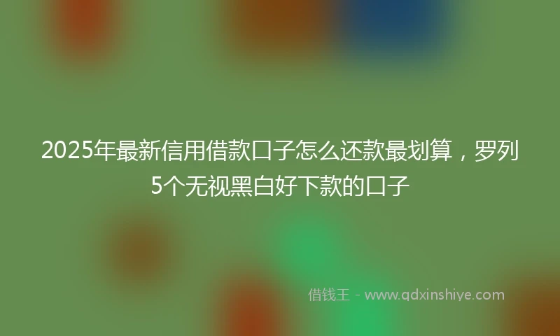 2025年最新信用借款口子怎么还款最划算，罗列5个无视黑白好下款的口子