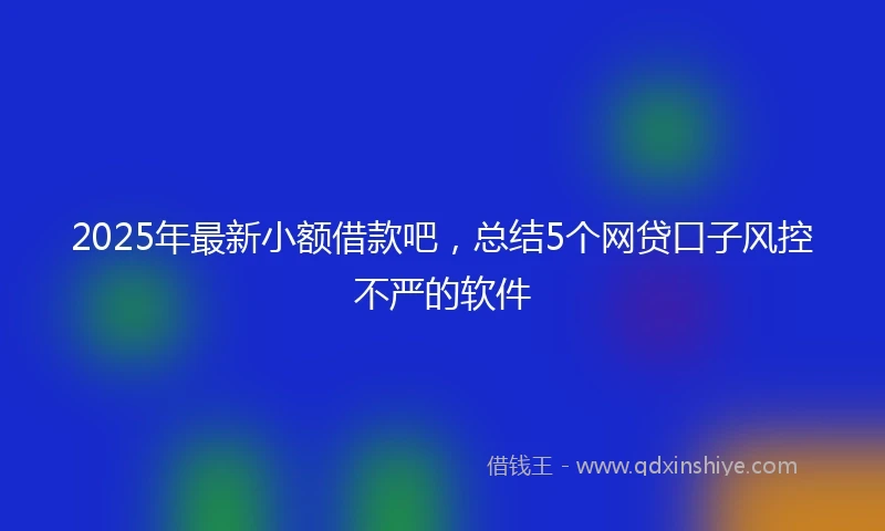 2025年最新小额借款吧，总结5个网贷口子风控不严的软件
