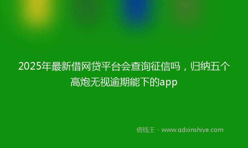 2025年最新借网贷平台会查询征信吗，归纳五个高炮无视逾期能下的app