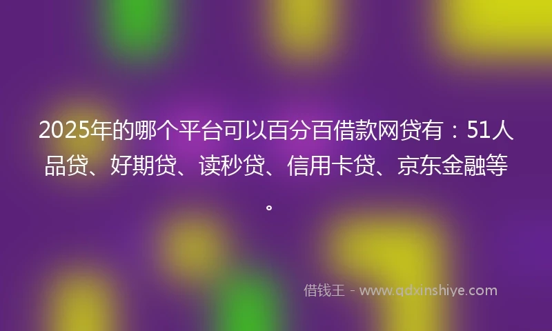 2025年的哪个平台可以百分百借款网贷有：51人品贷、好期贷、读秒贷、信用卡贷、京东金融等。