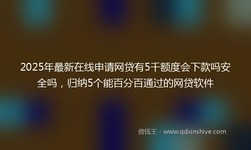 2025年最新在线申请网贷有5千额度会下款吗安全吗，归纳5个能百分百通过的网贷软件