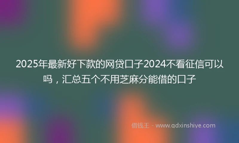 2025年最新好下款的网贷口子2024不看征信可以吗，汇总五个不用芝麻分能借的口子