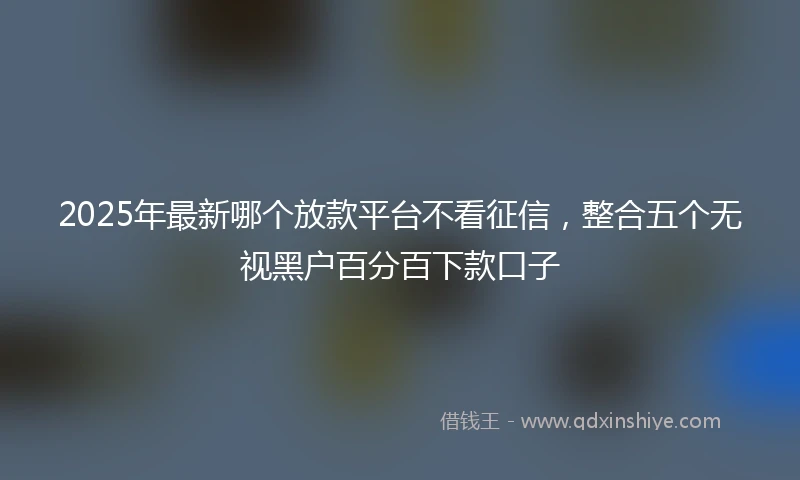 2025年最新哪个放款平台不看征信，整合五个无视黑户百分百下款口子