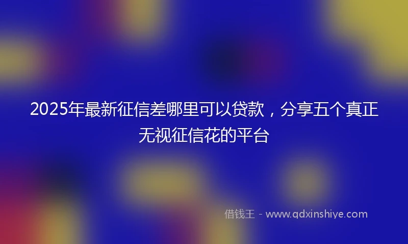 2025年最新征信差哪里可以贷款，分享五个真正无视征信花的平台