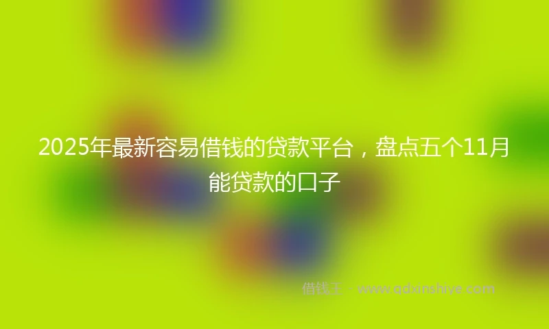 2025年最新容易借钱的贷款平台，盘点五个11月能贷款的口子