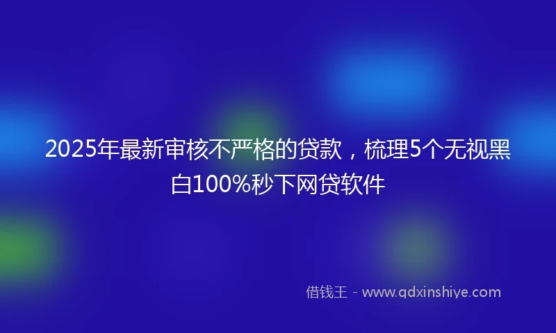 2025年最新审核不严格的贷款，梳理5个无视黑白100%秒下网贷软件