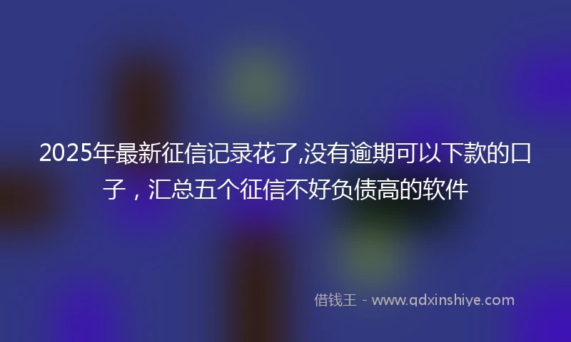 2025年最新征信记录花了,没有逾期可以下款的口子，汇总五个征信不好负债高的软件