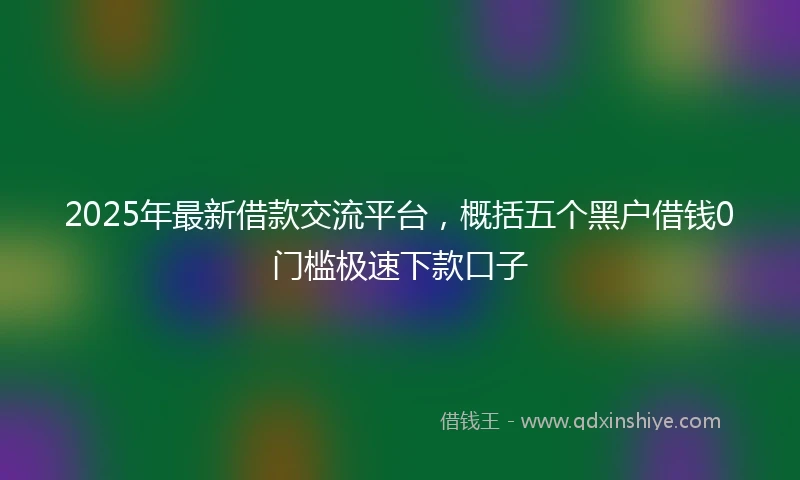 2025年最新借款交流平台，概括五个黑户借钱0门槛极速下款口子