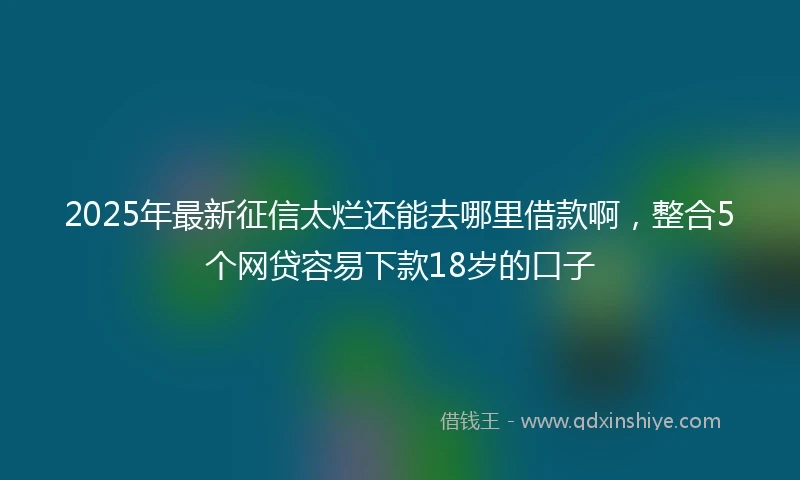 2025年最新征信太烂还能去哪里借款啊，整合5个网贷容易下款18岁的口子