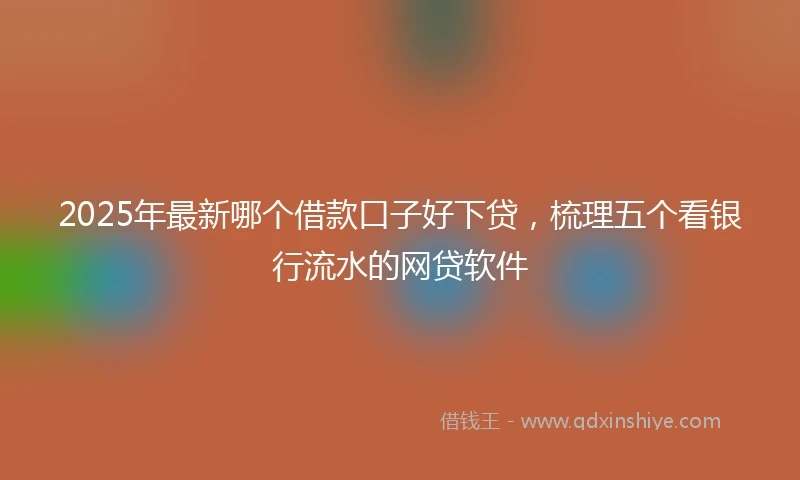2025年最新哪个借款口子好下贷，梳理五个看银行流水的网贷软件