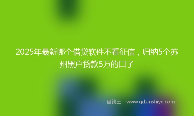 2025年最新哪个借贷软件不看征信，归纳5个苏州黑户贷款5万的口子