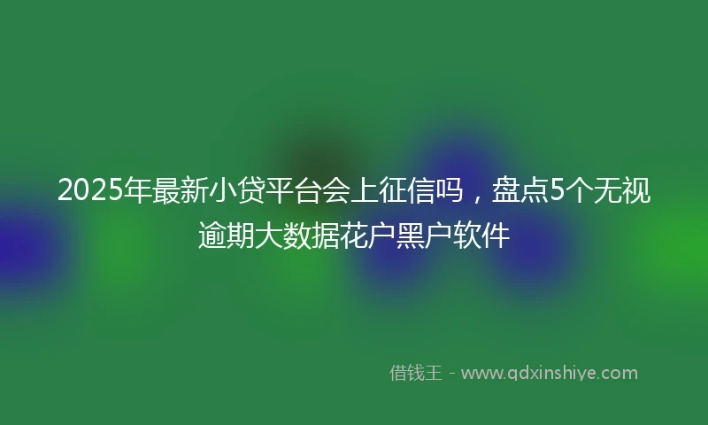 2025年最新小贷平台会上征信吗，盘点5个无视逾期大数据花户黑户软件