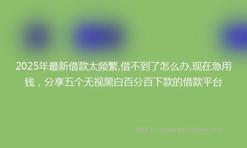 2025年最新借款太频繁,借不到了怎么办,现在急用钱，分享五个无视黑白百分百下款的借款平台