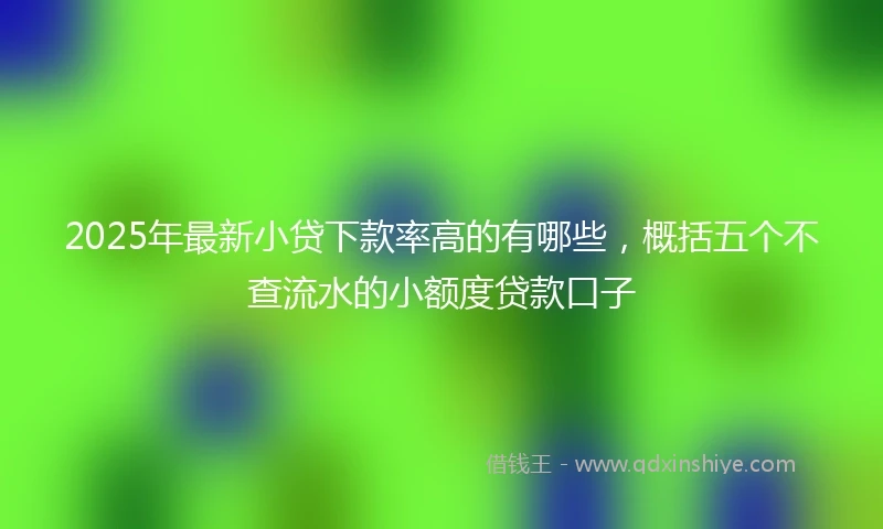 2025年最新小贷下款率高的有哪些，概括五个不查流水的小额度贷款口子