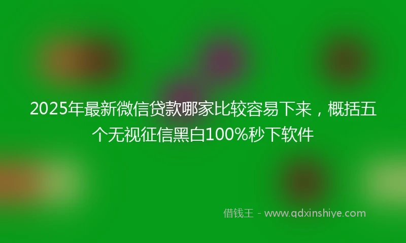 2025年最新微信贷款哪家比较容易下来，概括五个无视征信黑白100%秒下软件