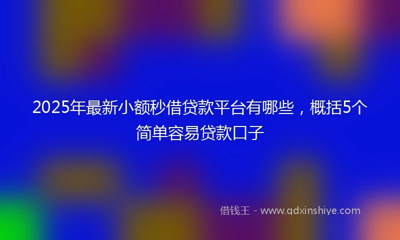2025年最新小额秒借贷款平台有哪些，概括5个简单容易贷款口子