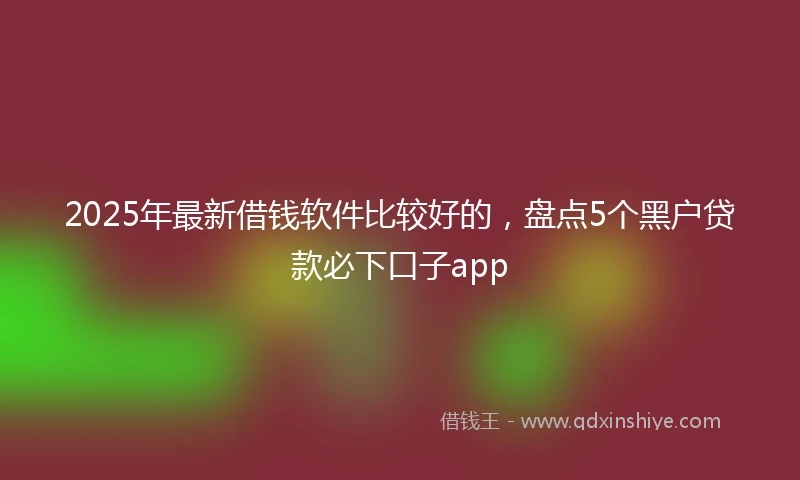 2025年最新借钱软件比较好的，盘点5个黑户贷款必下口子app