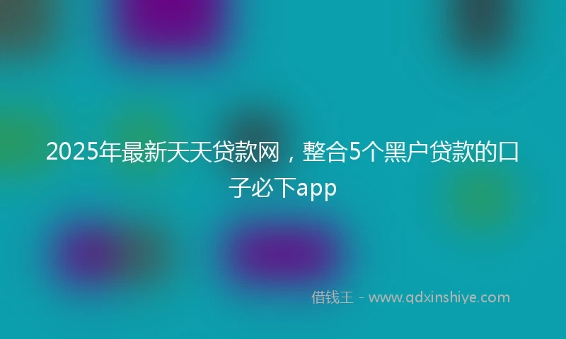 2025年最新天天贷款网，整合5个黑户贷款的口子必下app