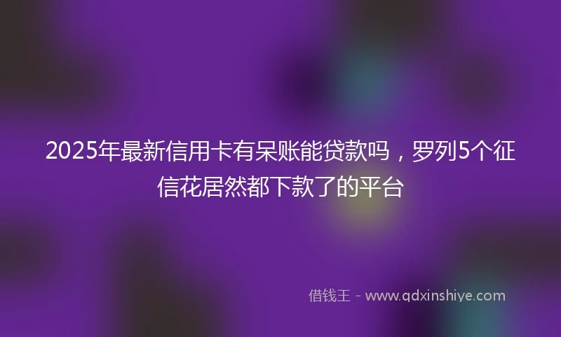 2025年最新信用卡有呆账能贷款吗，罗列5个征信花居然都下款了的平台