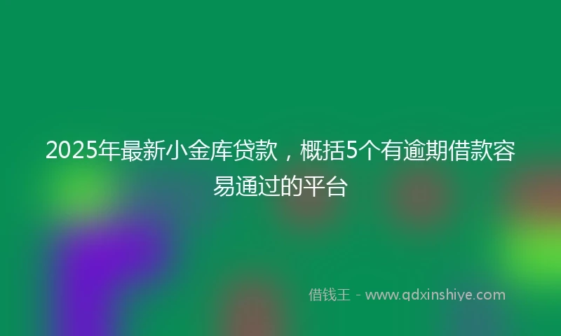 2025年最新小金库贷款，概括5个有逾期借款容易通过的平台