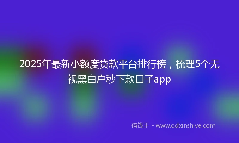 2025年最新小额度贷款平台排行榜，梳理5个无视黑白户秒下款口子app
