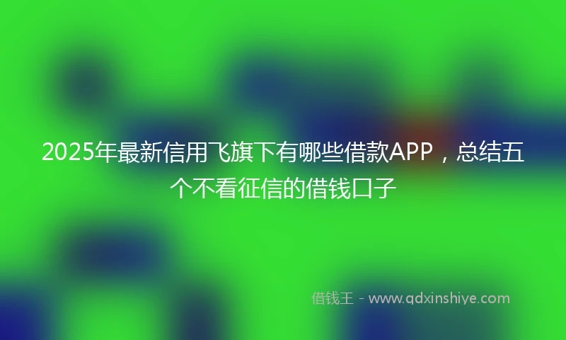 2025年最新信用飞旗下有哪些借款APP，总结五个不看征信的借钱口子