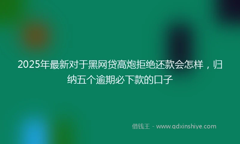 2025年最新对于黑网贷高炮拒绝还款会怎样，归纳五个逾期必下款的口子