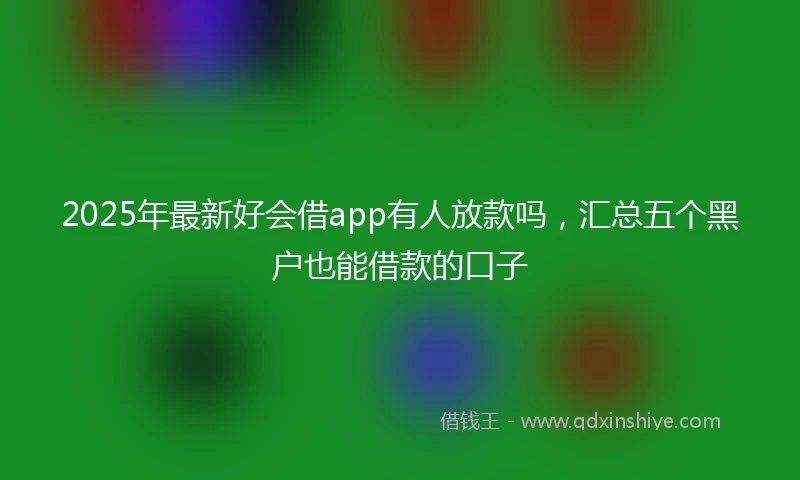 2025年最新好会借app有人放款吗，汇总五个黑户也能借款的口子