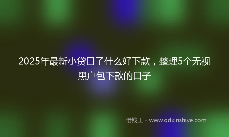 2025年最新小贷口子什么好下款，整理5个无视黑户包下款的口子