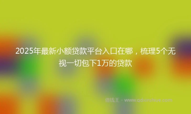 2025年最新小额贷款平台入口在哪，梳理5个无视一切包下1万的贷款
