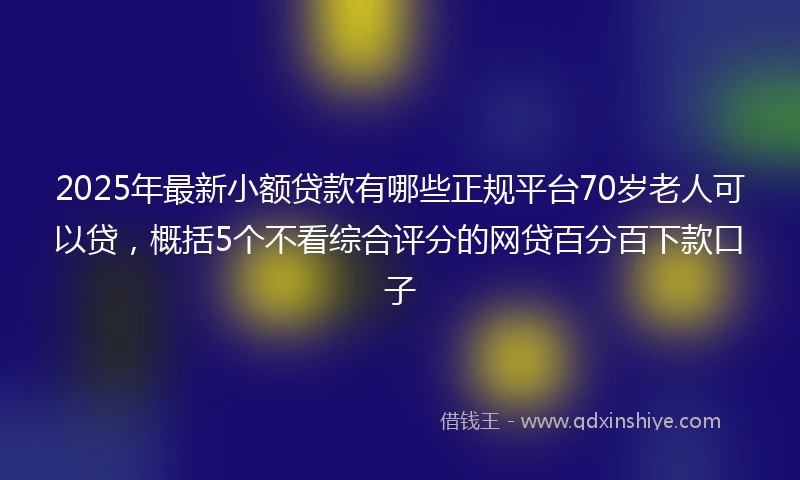 2025年最新小额贷款有哪些正规平台70岁老人可以贷，概括5个不看综合评分的网贷百分百下款口子