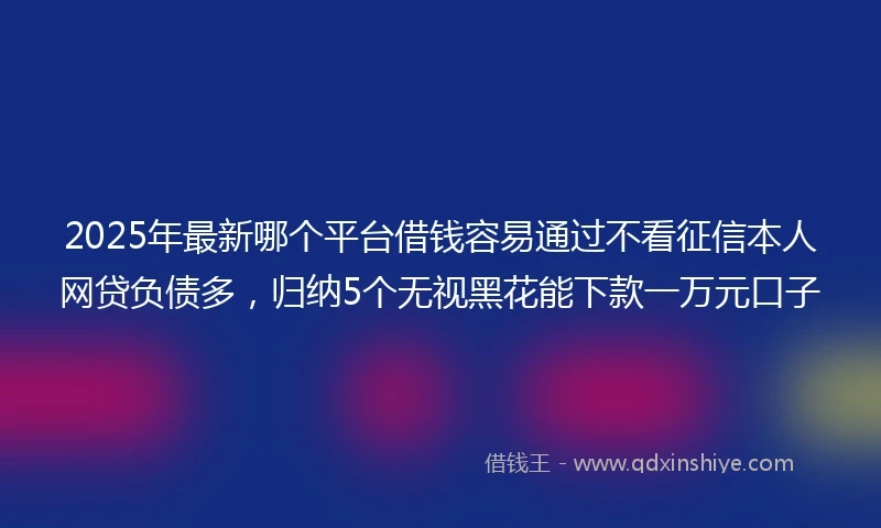 2025年最新哪个平台借钱容易通过不看征信本人网贷负债多，归纳5个无视黑花能下款一万元口子
