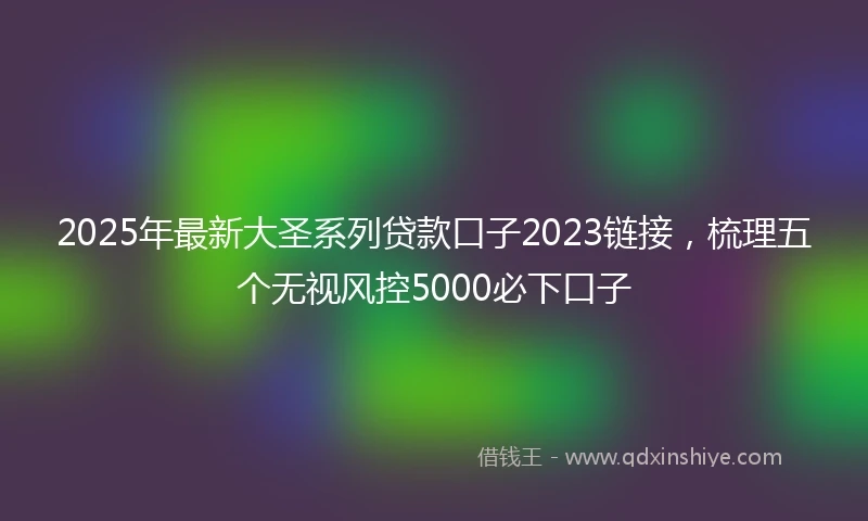2025年最新大圣系列贷款口子2023链接，梳理五个无视风控5000必下口子