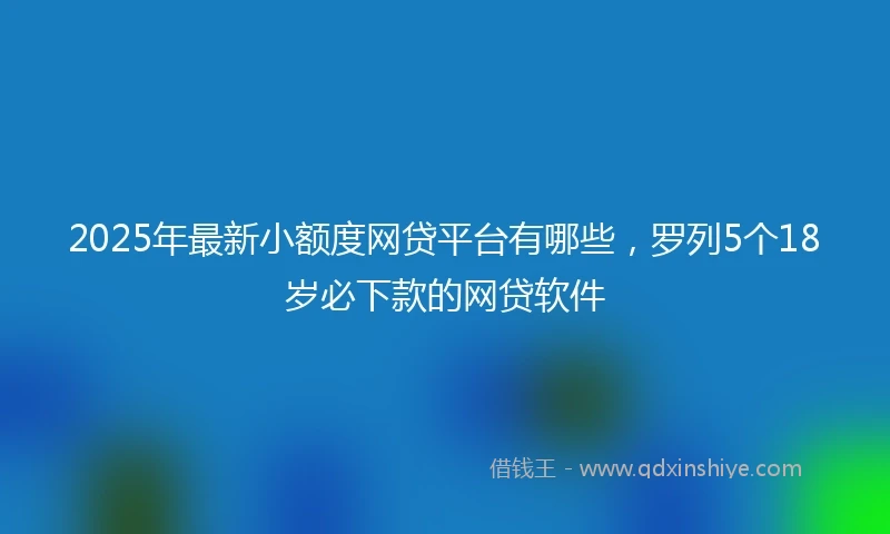 2025年最新小额度网贷平台有哪些，罗列5个18岁必下款的网贷软件