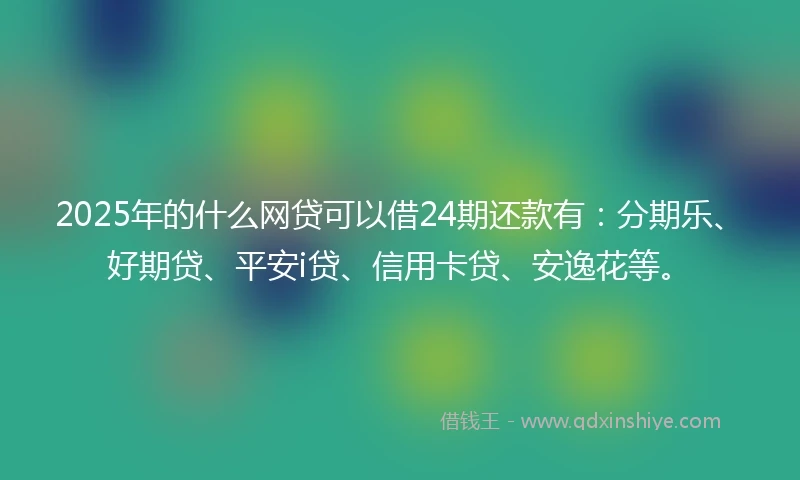 2025年的什么网贷可以借24期还款有：分期乐、好期贷、平安i贷、信用卡贷、安逸花等。