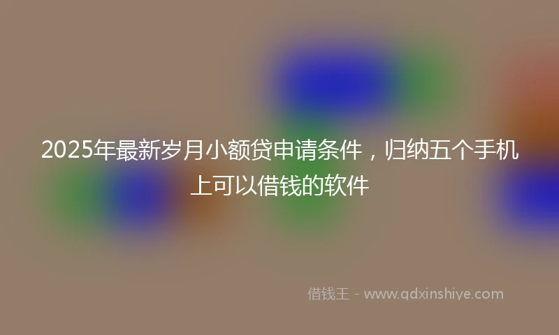 2025年最新岁月小额贷申请条件，归纳五个手机上可以借钱的软件
