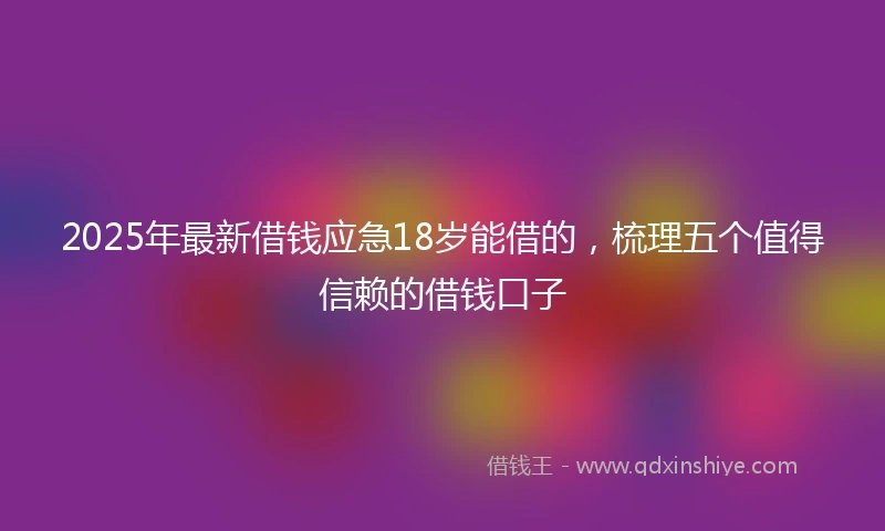 2025年最新借钱应急18岁能借的，梳理五个值得信赖的借钱口子