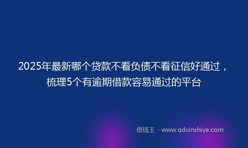 2025年最新哪个贷款不看负债不看征信好通过，梳理5个有逾期借款容易通过的平台
