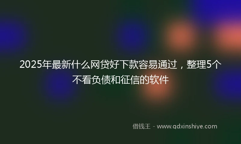 2025年最新什么网贷好下款容易通过，整理5个不看负债和征信的软件